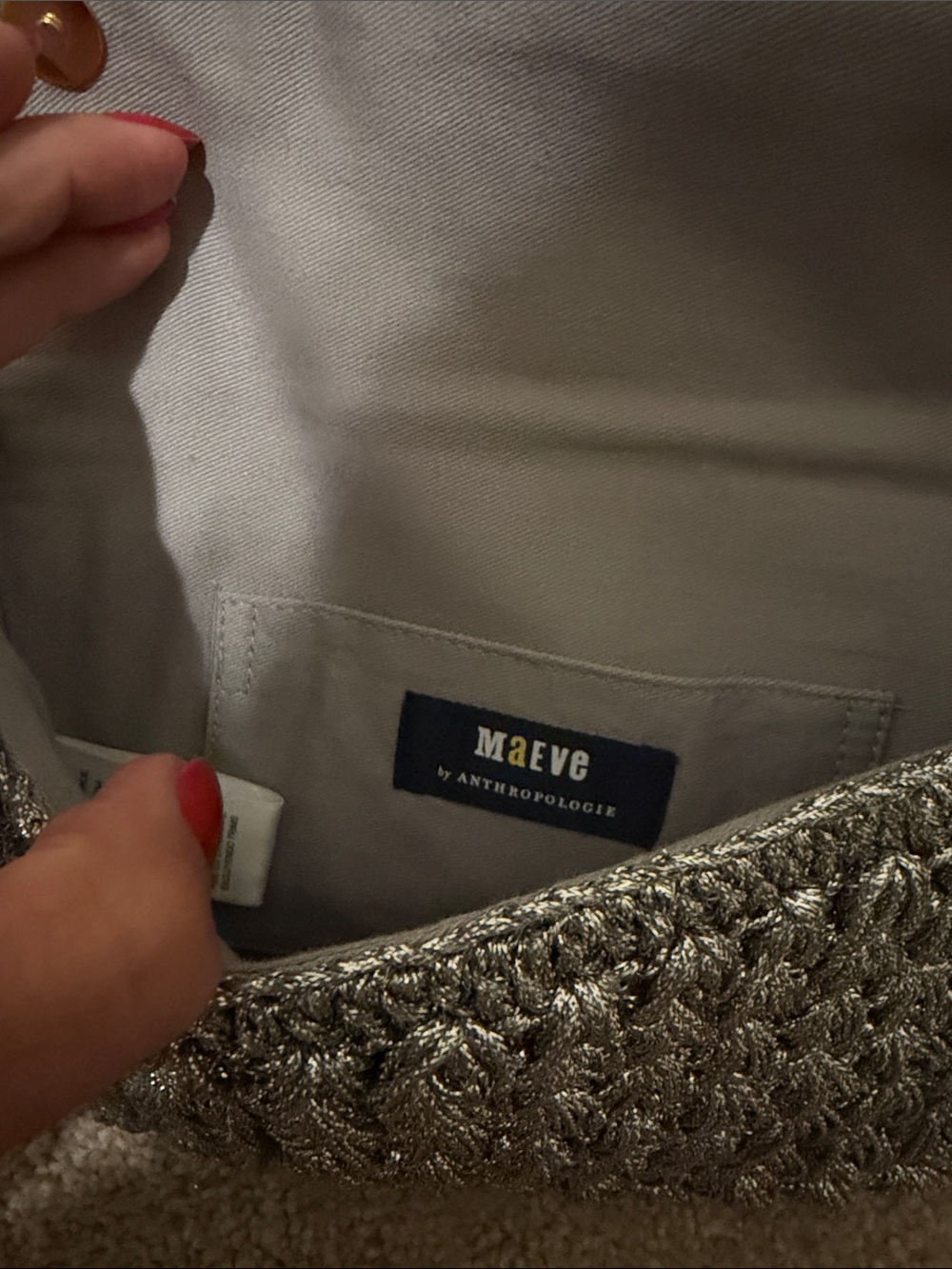 Anthropologie Metallic silver Shoulder Bag - Picture 3 of 5